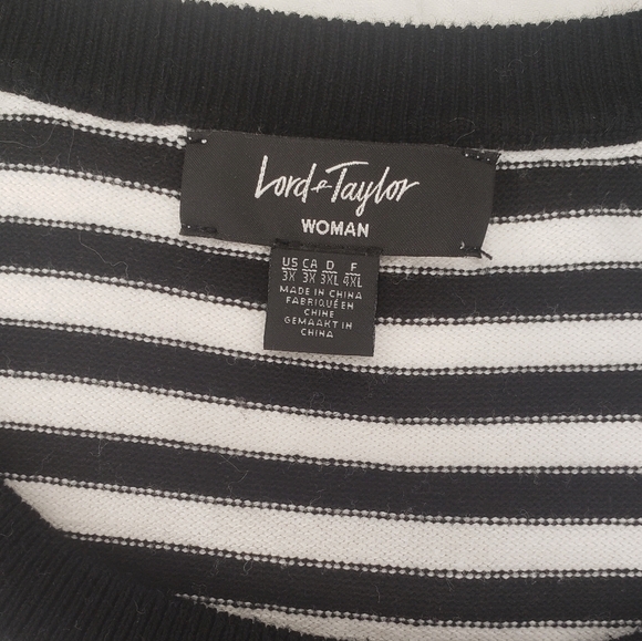 Black & White Stripe Knit Sweater Top - Picture 8 of 9